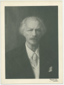 Reproduction signée d'un portrait peint de Paderewski d'auteur non identifié, réalisée par le photographe lausannois Emile Gos