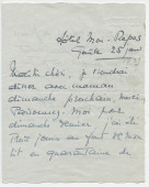 Lettre adressée par Simone Giron-de Pourtalès à Paderewski, de l'Hôtel Mon-Repos à Genève le 25 janvier [1939] (?)