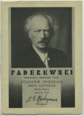 Libretto illustré et documenté du «Paderewski Twentieth American Tour Souvenir Program» [récital-souvenir de la 20e tournée américaine de Paderewski] donné le 2 avril 1939 au Shrine Auditorium de Los Angeles (Californie) (a-i)