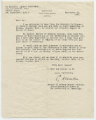 Lettre adressée par George Arthur Weekes, «Master of Sidney Sussex College, Vice-Chancellor elect of the University of Cambridge», à Paderewski, via son agent L. G. Sharpe à Londres, le 22 septembre 1926