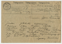 Télégramme adressé (en polonais) par le président polonais Ignacy Mo?cicki à Paderewski, à Morges, le 18 mai 1935