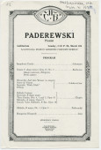 Programme du récital donné par Paderewski le 4 mars 1928 à l'Auditorium de Milwaukee (Wisconsin)